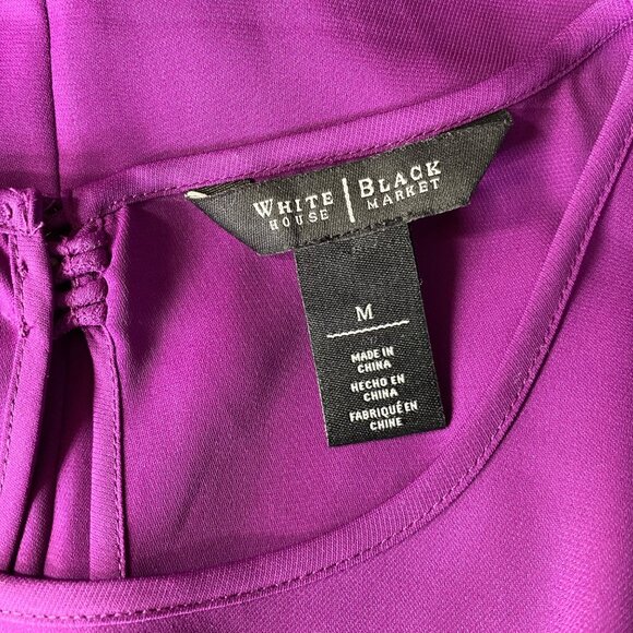 White House Black Market‎ Purple Sleeveless Asymmetrical Drape Tank Top Blouse M - Picture 6 of 6